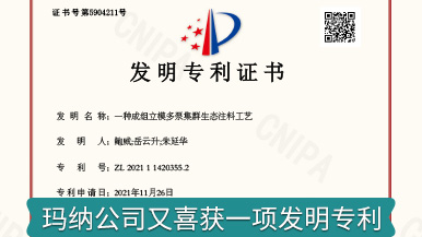 慶賀瑪納公司再喜獲一項發(fā)明專利 慶賀瑪納公司再喜獲一項發(fā)明專利